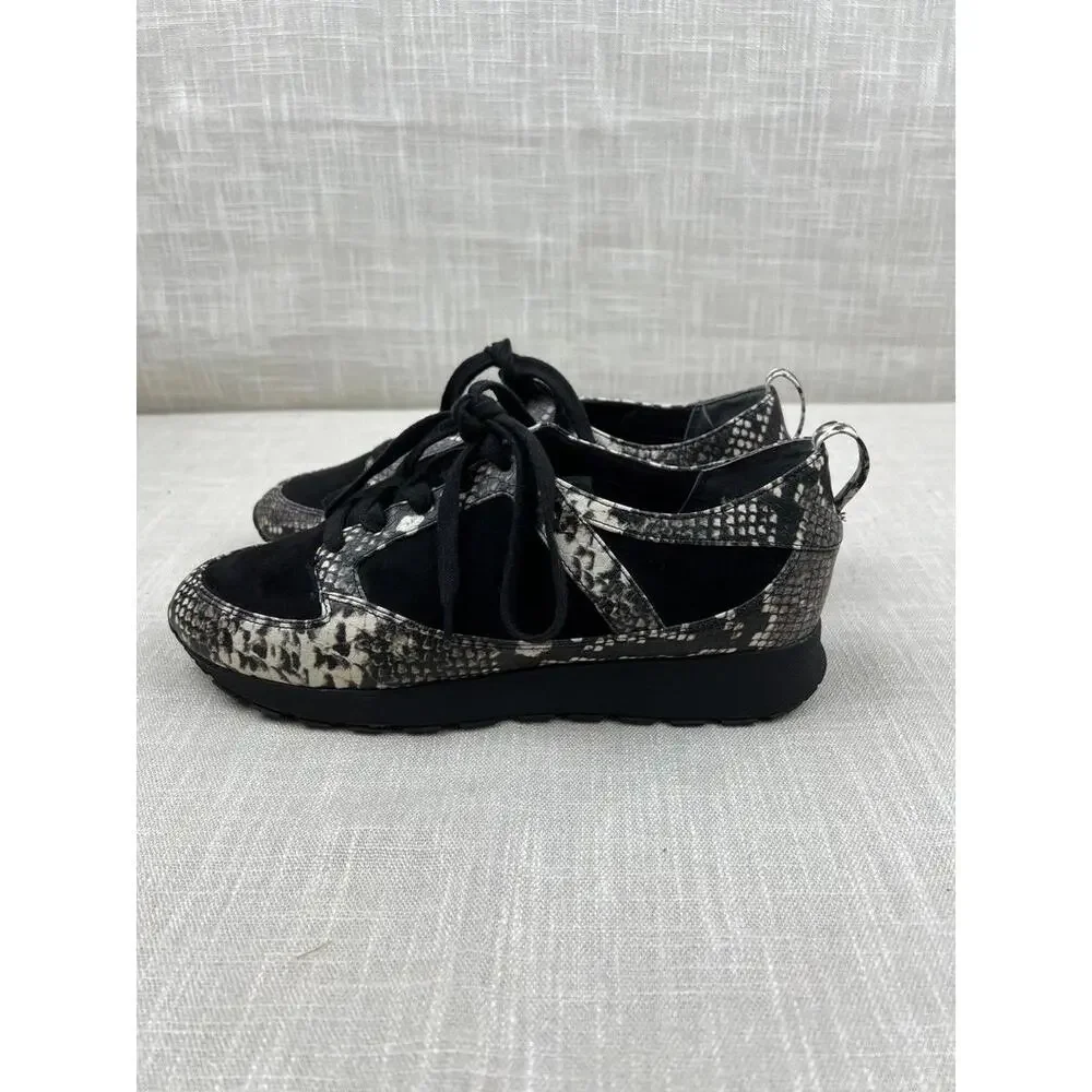 Gili Womens Black and Snake Print Sneakers Size 9M/39‎